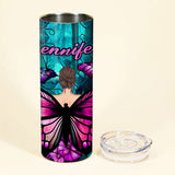 Butterfly Girl - Butterfly gift for her - Personalized Skinny Tumbler