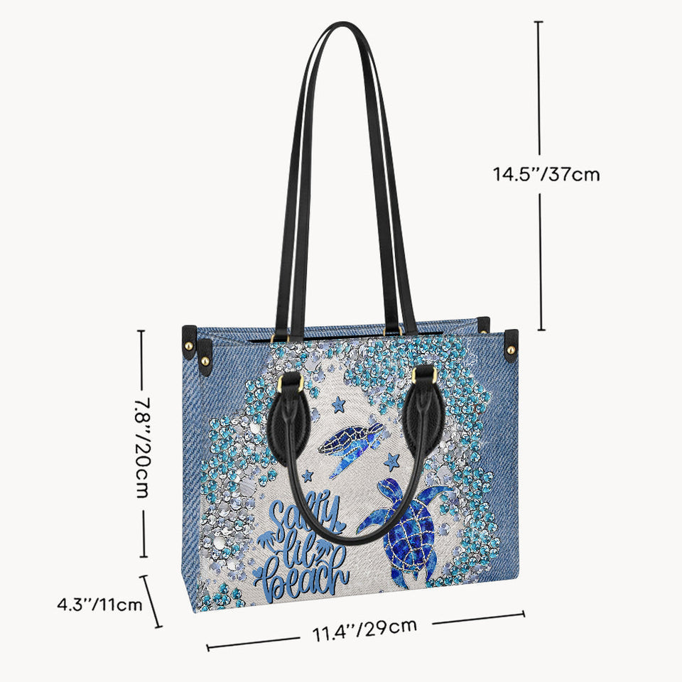 Turtle Bling - Personalized Turtle Leather Handbag