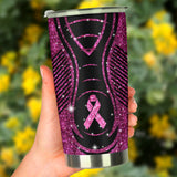 Gobelet anti-cancer du sein à imprimé pailleté « En novembre, on porte du rose » (réf. 0622)