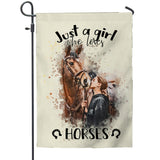 Just A Girl Who Loves Horses - Personalized Horse Garden Flag