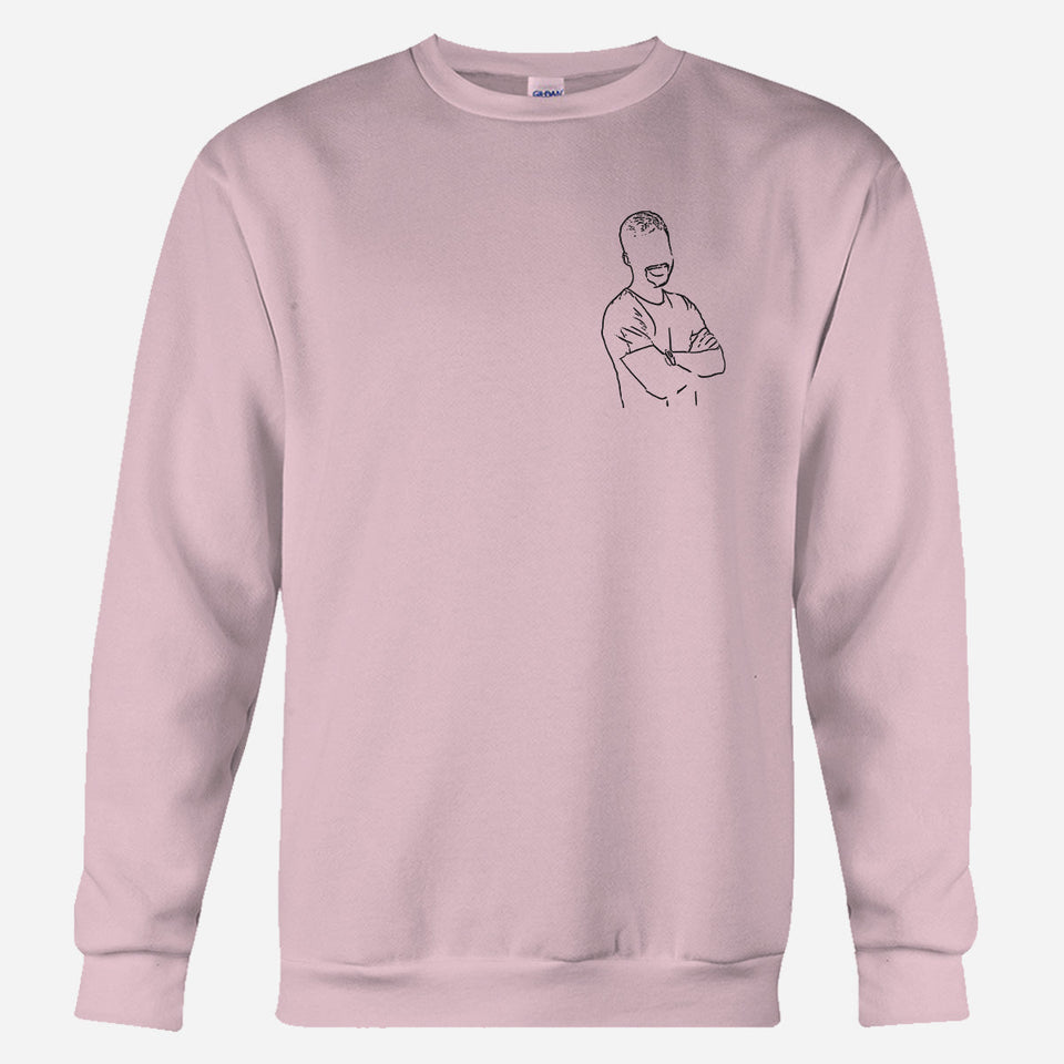 Custom Line Art - Personalized grandson Embroidered Sweater
