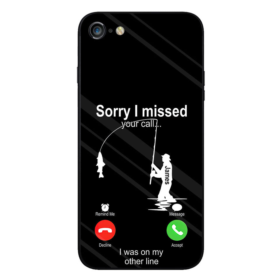 Sorry I Missed Your Call I Was On The Other Line - Personalized Fishing Clear Phone Case