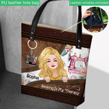 Sewing Is My Therapy - Personalized Sewing Tote Bag