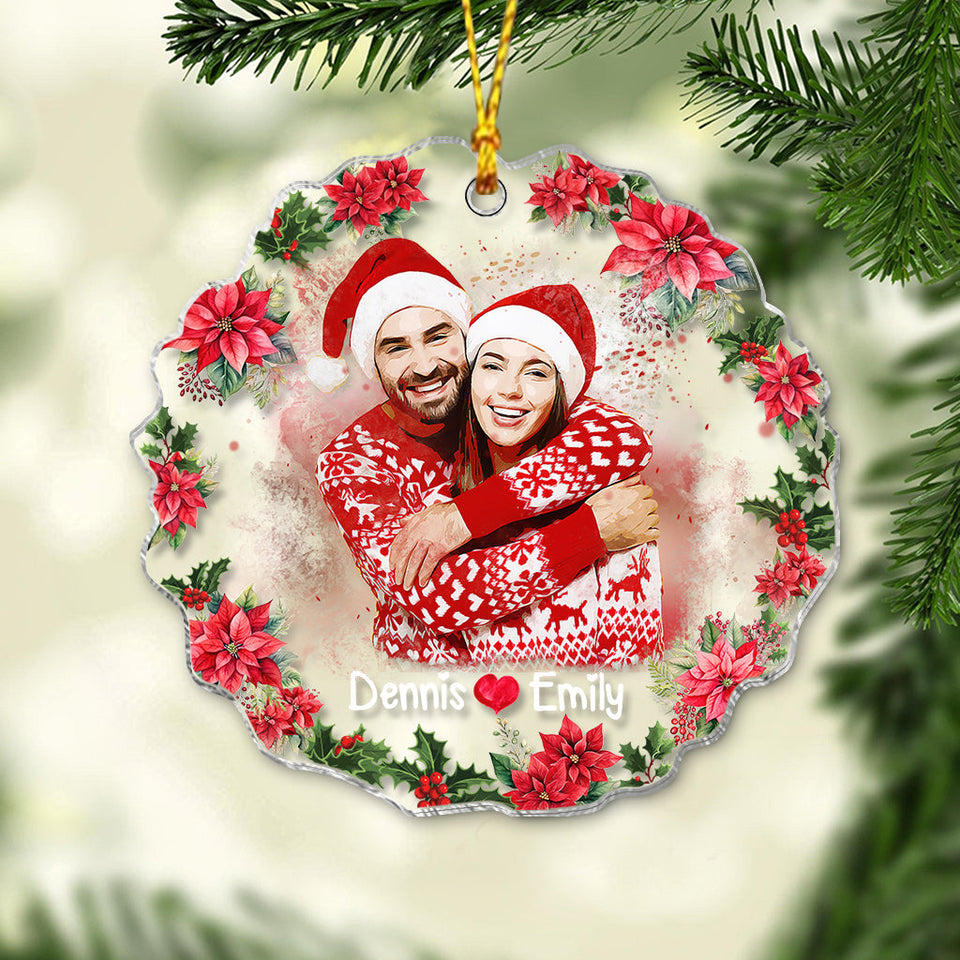 Personalized Watercolor Portraits - Personalized Couple Ornament