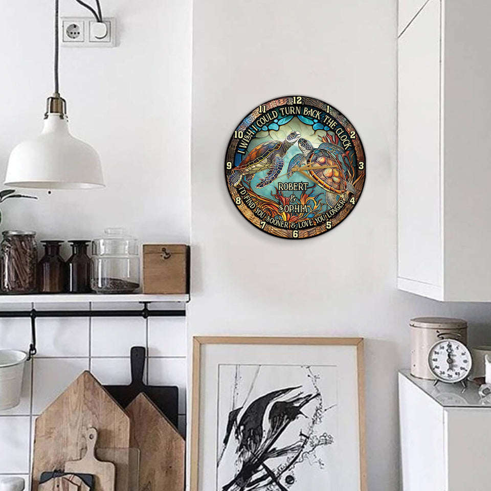 Turn Back The Clock - Personalized Turtle Wall Clock