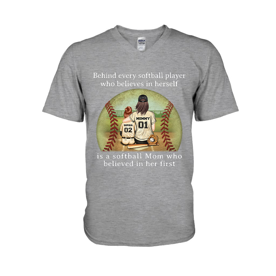 Softball Mom Believe - Personalized Softball T-shirt & Hoodie