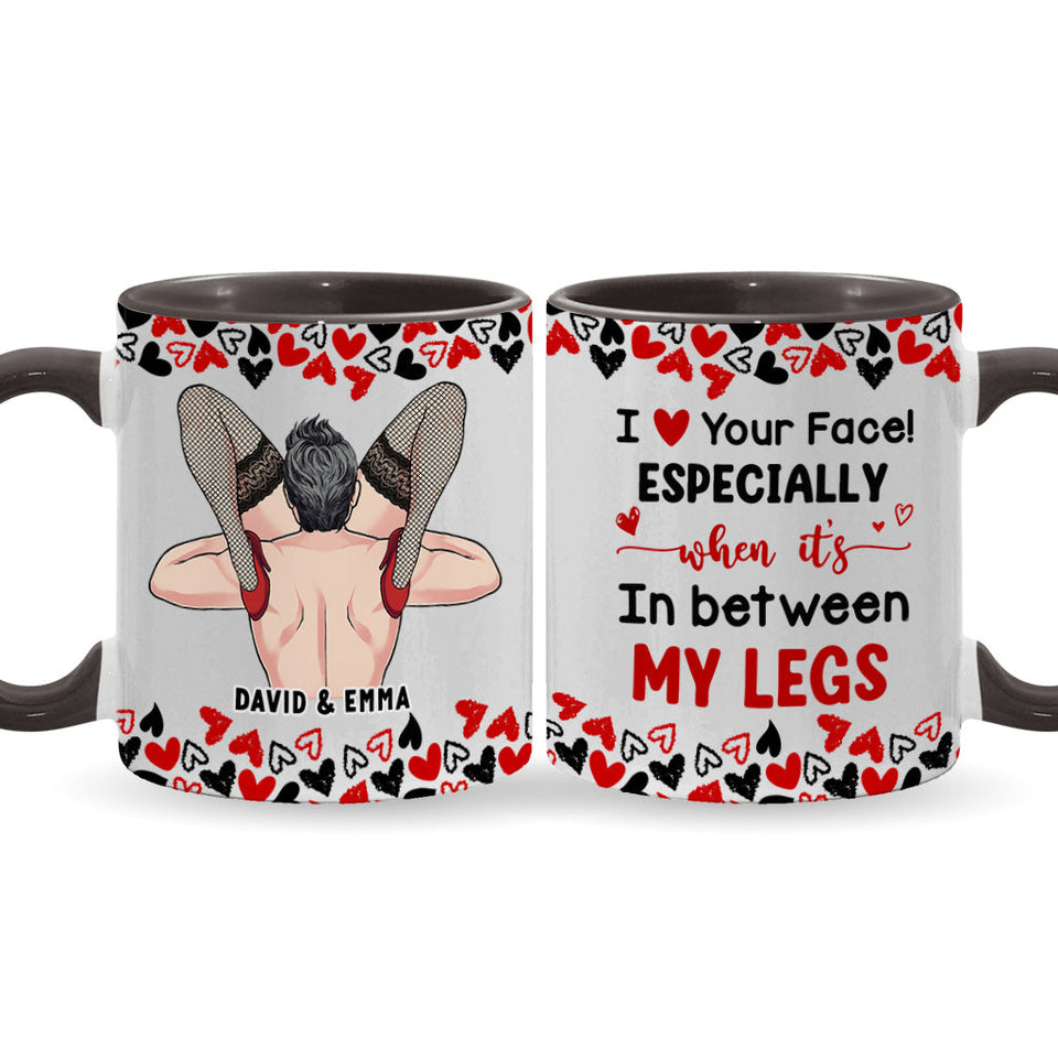 Naughty I Love Your Face - Personalized Couple Accent Mug