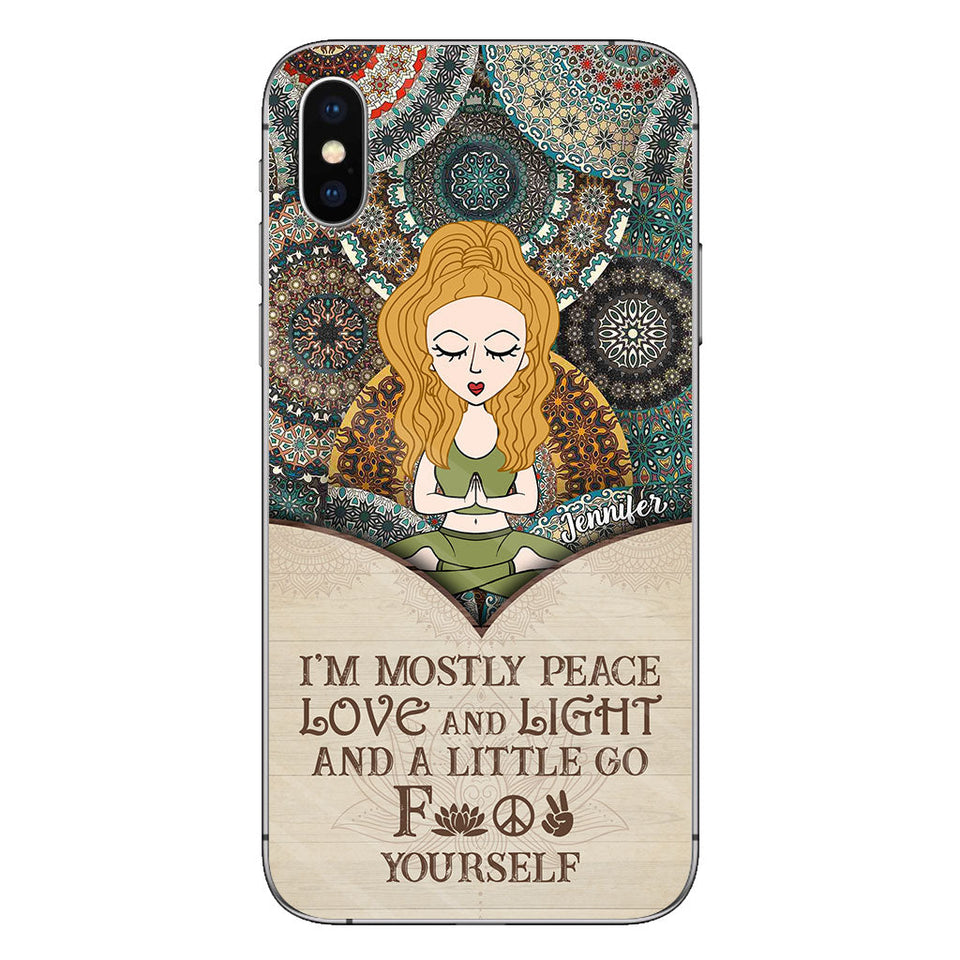 I'm Mostly Peace - Personalized Yoga Phone Case