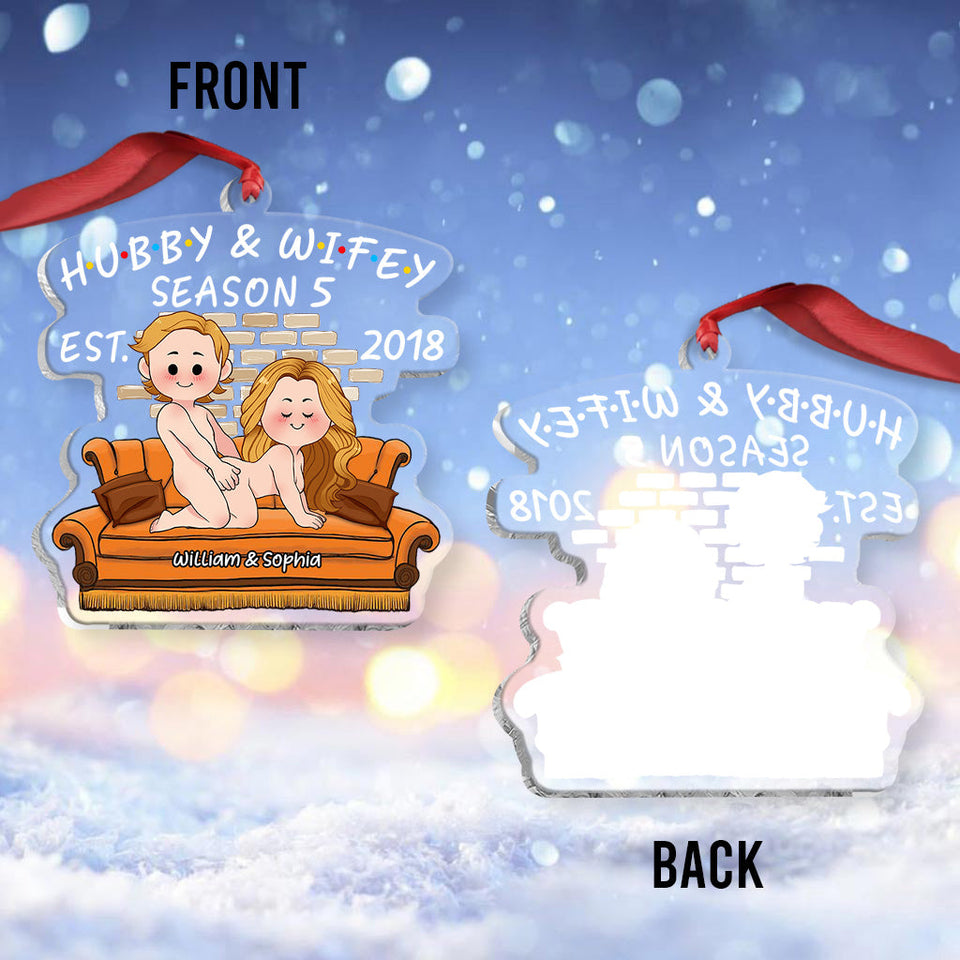 Hubby & Wifey Season - Personalized Husband And Wife Transparent Ornament