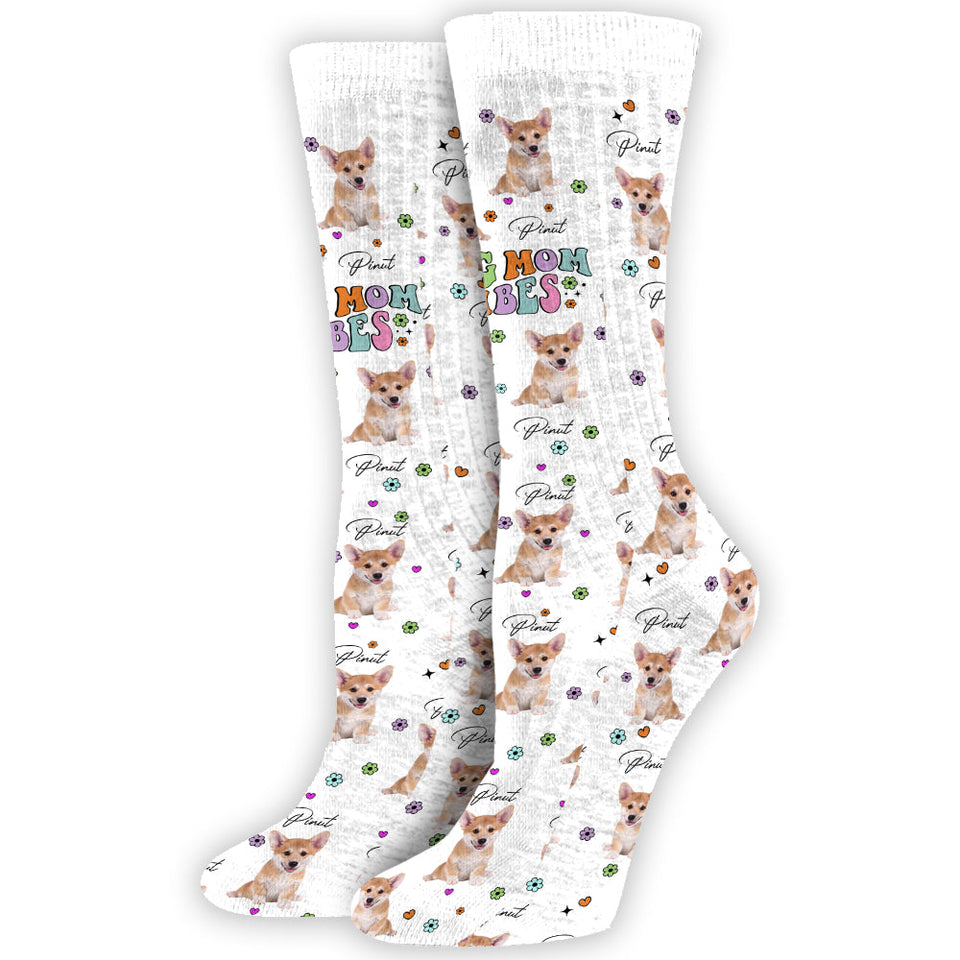 Dog Mom Vibes - Personalized Dog Socks