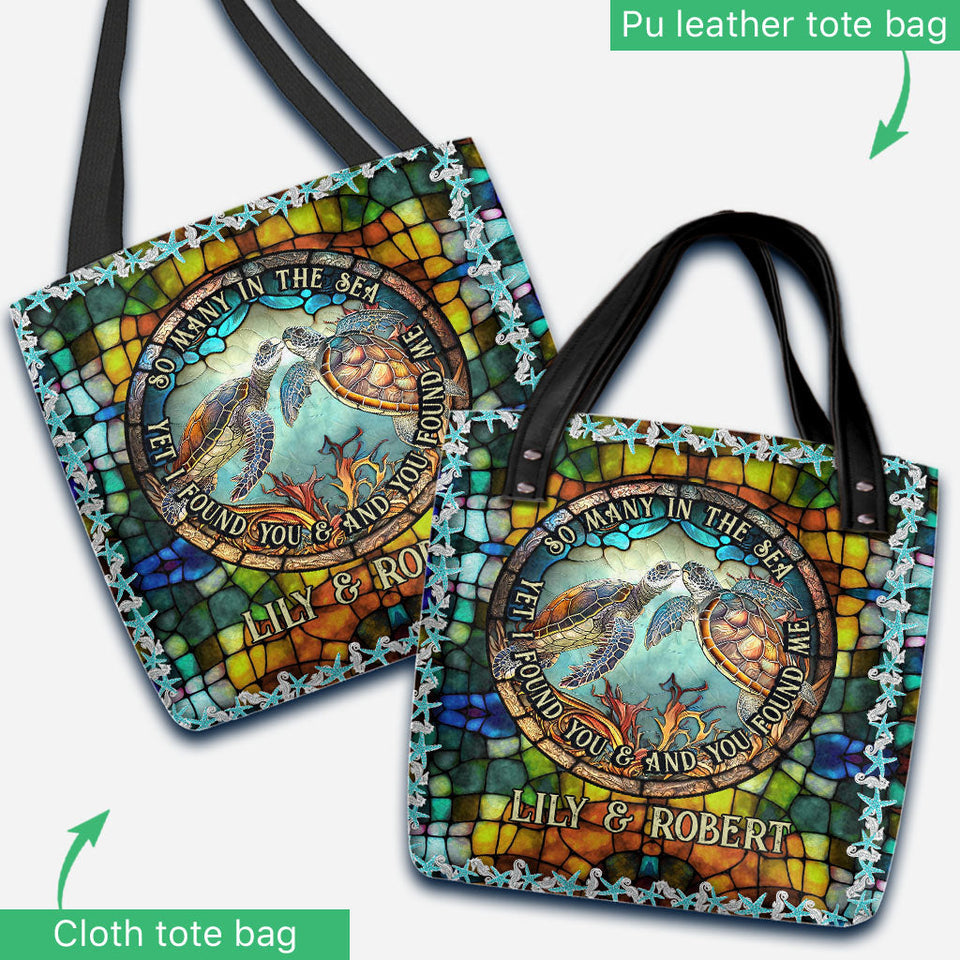 So Many In The Sea - Personalized Turtle Tote Bag