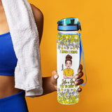 Like A Girl Try To Keep Up - Personalized Softball Water Tracker Bottle