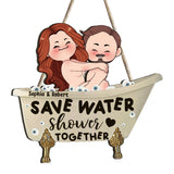 Save Water Shower Together - Personalized Couple Wood Sign