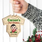 The Frist Christmas - Personalized Newborn 2 Layered Piece Ornament