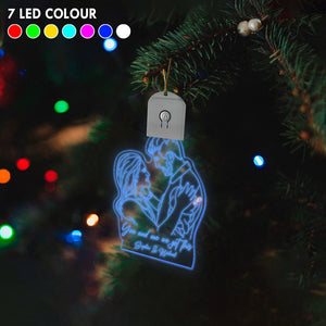 Line Drawing Couple - Personalized Couple Led Acrylic Ornament