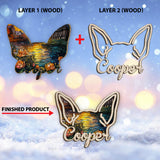 Dog Ears - Gift for dog lovers - Personalized 2 Layered Wood Sign / Wood Plaque