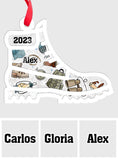 Hiking Boots Items - Personalized Hiking 3 Layered Shaker Ornament