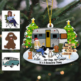 A Girl And Her Dog - Camping gift for dog lover - Personalized Ornament