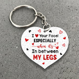 Naughty I Love Your Face - Personalized Couple Keychain
