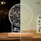 Under This Sky All It Began - Personalized Husband And Wife Shaped Plaque Light Base