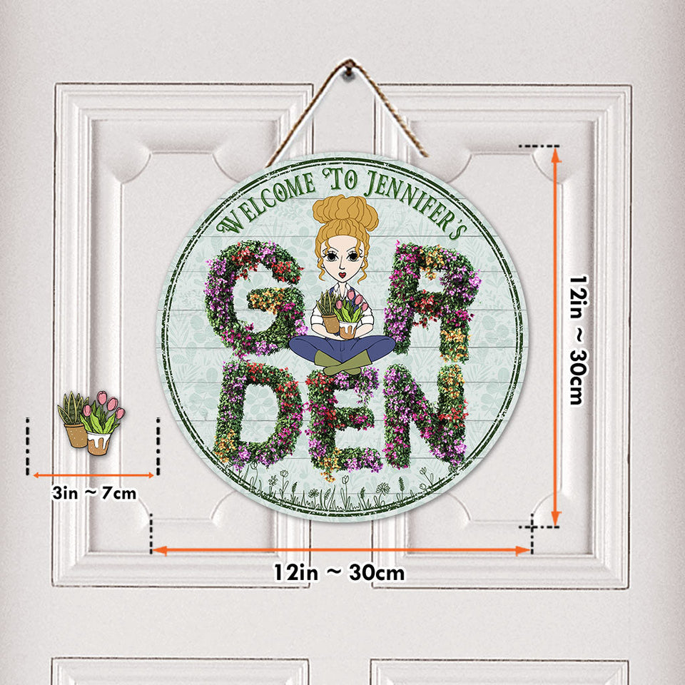 Welcome To My Garden - Personalized Gardening Interchangeable Seasonal Wood Sign