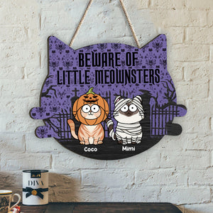 Welcome Foolish Mortals - Personalized Cat Wood Sign