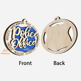 Police Officer - Personalized Police Officer 2 Layered Wooden Ornament