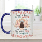 There Is A Party In My Mouth - Personalized Couple Accent Mug
