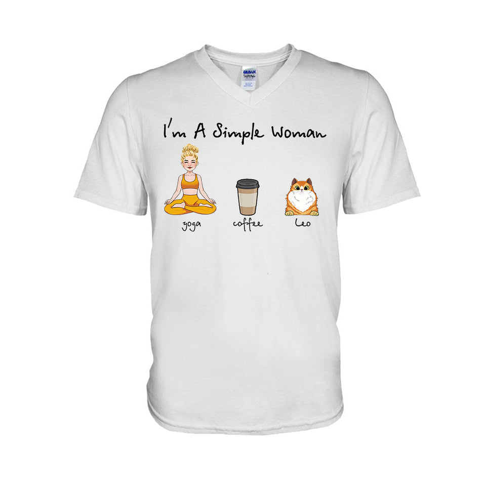 I'm A Simple Woman - Personalized Yoga T-shirt And Hoodie