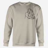 Custom Line Art - Personalized Couple Embroidered Sweater
