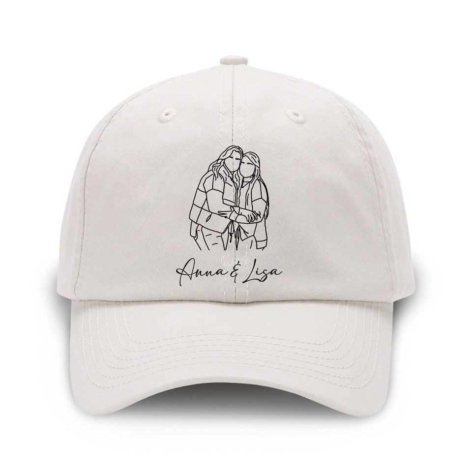 Custom Photo - Personalized Sibling Embroidered Classic Cap
