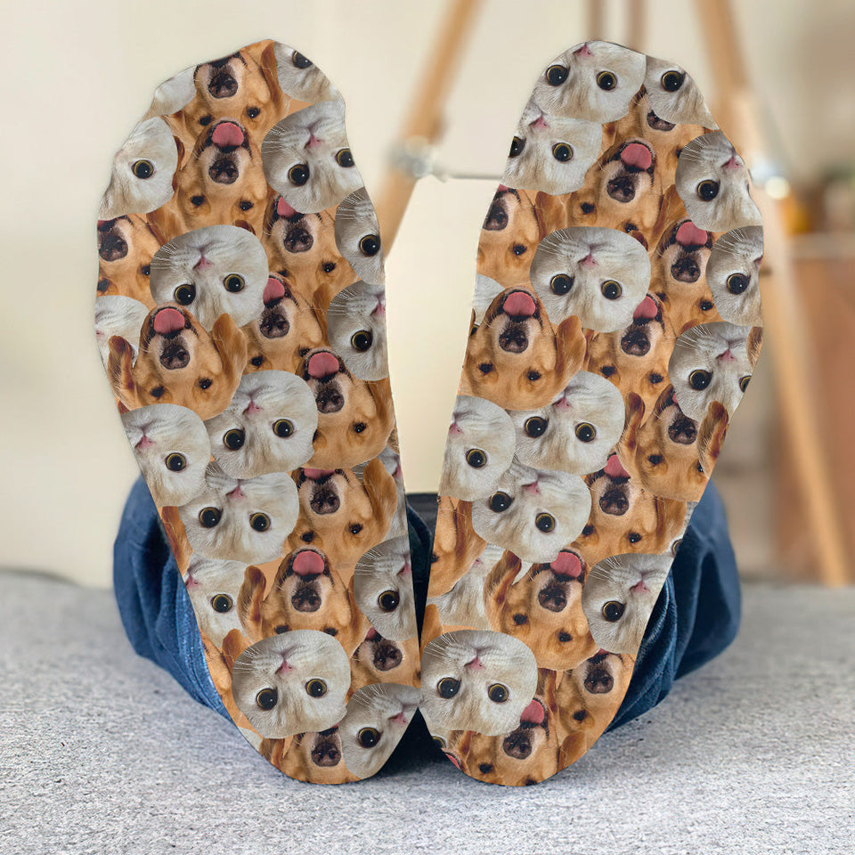Customizable Printed Face Socks - Personalized Dog Socks