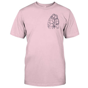 Custom Line Art - Personalized Sibling Embroidered T-shirt