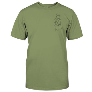Custom Line Art - Personalized grandson Embroidered T-shirt