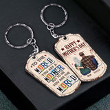 To Me You Are The World - Gift for dad, mom - Personalized Stainless Steel Keychain