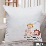 We Did It Here - Personalized Couple Throw Pillow
