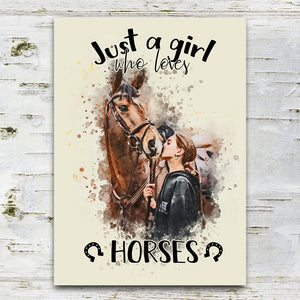 Just A Girl Who Loves Horses - Personalized Horse Rectangle Metal Sign