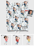 Gift For Golf Dad, Uncle, Husband...  - Personalized Golf Blanket