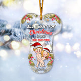 All I Want For Christmas - Personalized Couple Transparent Ornament