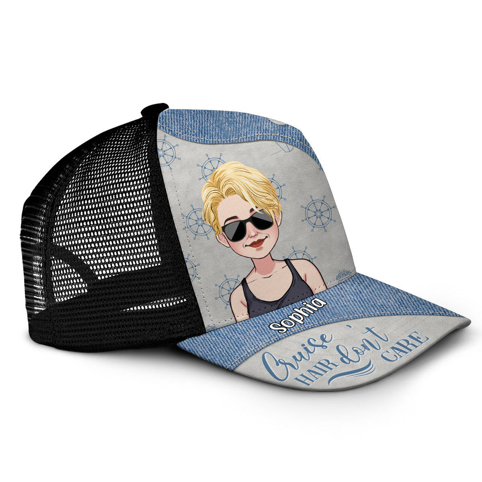 Cruise Hair Don't Care - Personalized Cruising Trucker Hat