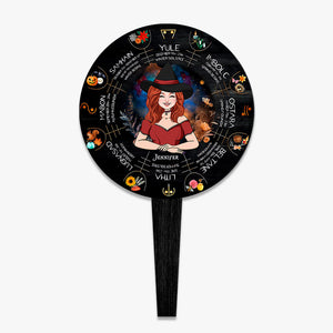 Wheel Of The Year - Personalized Witch Acrylic Garden Sign