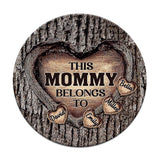 Dad's Heart - Gift for dad, grandma, grandpa, mom, uncle, aunt, brother, sister - Personalized Round Wood Sign