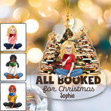All Booked For Christmas - Personalized Book Transparent Ornament