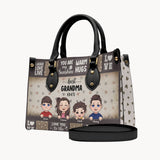 Best Grandma/ Mom Ever - Gift for grandma - Personalized Leather Handbag