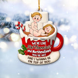 Hot Chocolate And Marshmallows - Personalized Couple Ornament