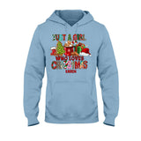 Just A Girl Who Loves Christmas - Personalized Christmas T-shirt And Hoodie