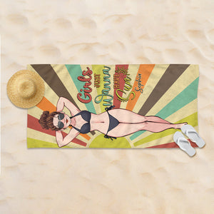 Always On Vacay - Sea Lover gift for friend, sister, girlfriend, wife, mom - Personalized Beach Towel