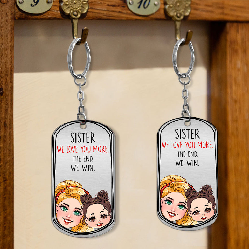 Dad I Love You More - Gift for dad, grandma, grandpa, mom, uncle, aunt - Personalized Stainless Steel Keychain