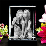 Custom Photo - Personalized Daughter Laser Engraving 3D Cuboid Shaped Crystal Lamp