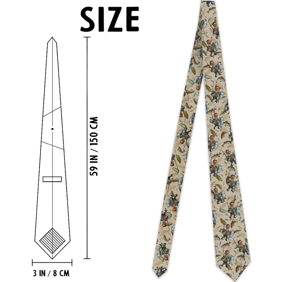 Photo Inserted Funny Fishing - Personalized Fishing Necktie